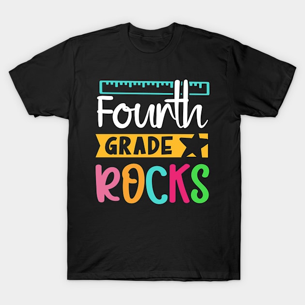 4th Grade Rocks | Funny First Day of School Teacher Girls & Boys T-Shirt by TeePalma